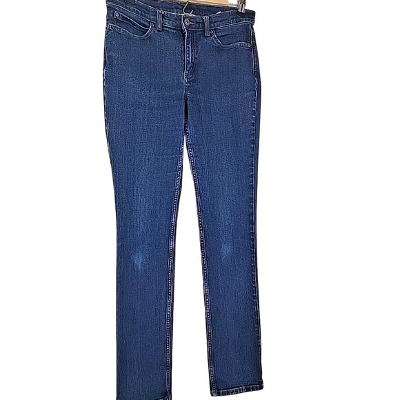 Duluth Trading Women’s Jeans Dark Wash Size 10x33 Straight Leg Denim - Picture 2 of 7